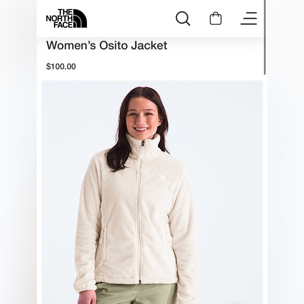 North Face Women’s Osito Jacket in White Dune ❄️